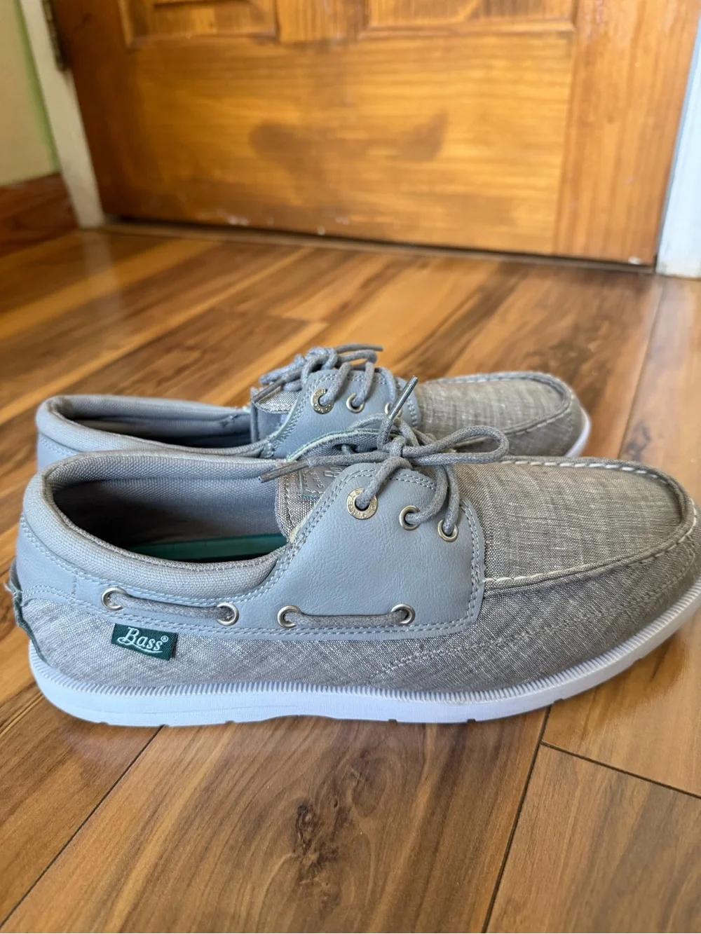 G.H.Bass &Co Men's Inshore Casual Gray Canvas Boat Shoes